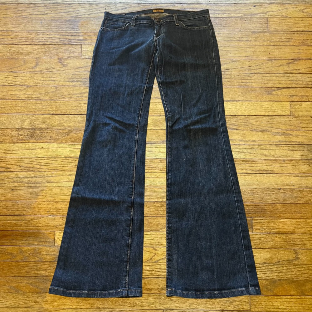 Angel Premium Womens Size 9 Low Rise Flare Jeans Dark Wash Rhinestone Y2K